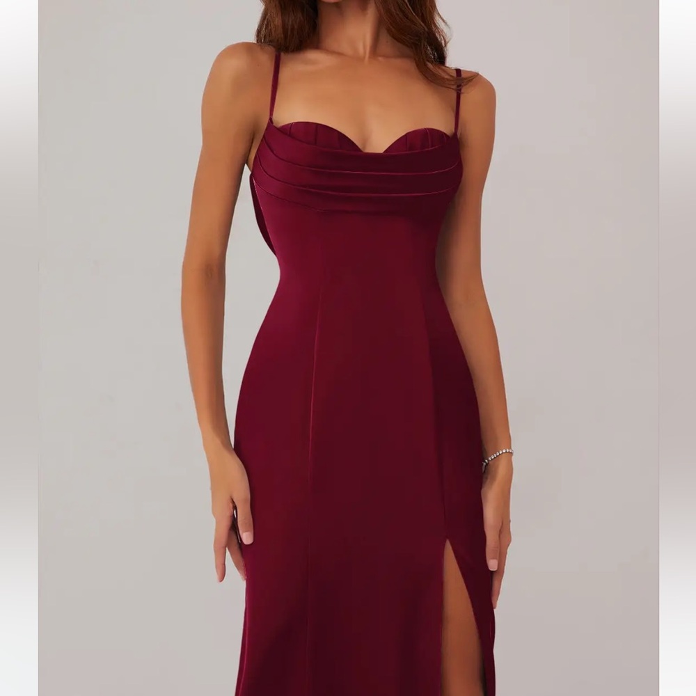 Azazie Strapless Barbie Burgundy Dress